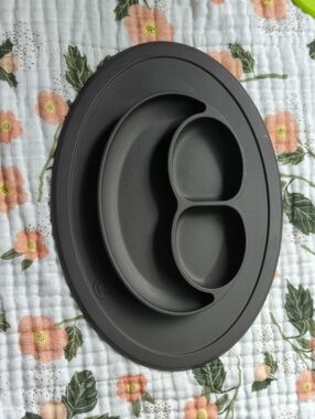 EzPz Silicone Suction Divided Baby Plate - Dark Gray